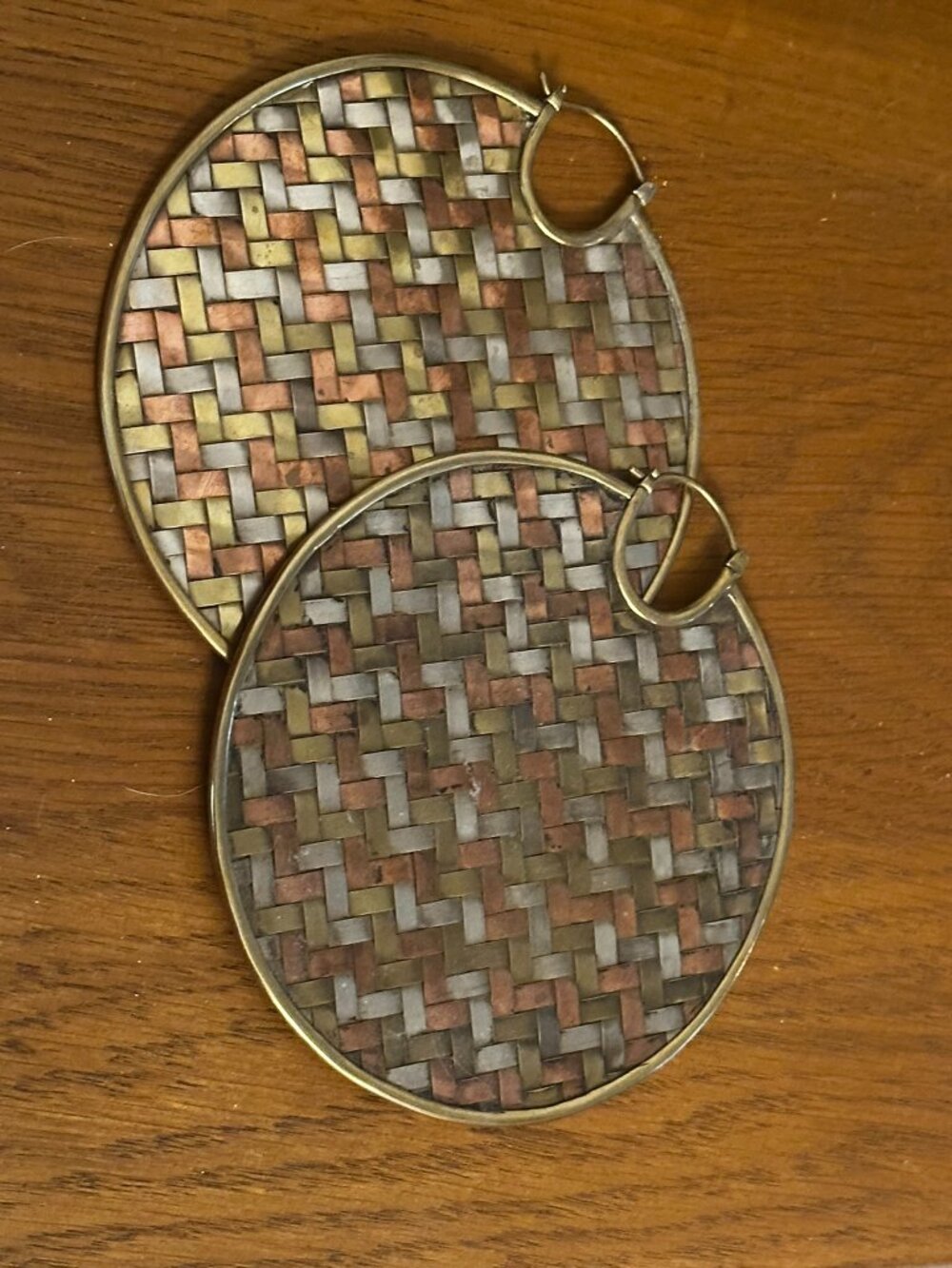 Maya Jewelry "The Nile" XL Brass Statement Earrings / Ear Weights - Picture 3 of 3